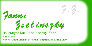 fanni zselinszky business card